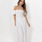 White Loretta Dress with Detachable Sleeves