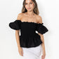 Black Loretta Top with Detachable Sleeves