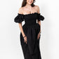 Black Loretta Dress with Detachable Sleeves