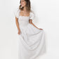 White Loretta Dress with Detachable Sleeves