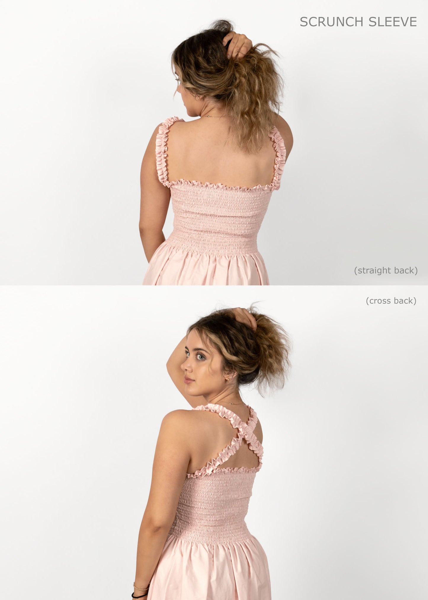 Pale Pink Loretta Dress with Detachable Sleeves