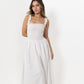 White Loretta Dress with Detachable Sleeves