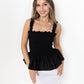 Black Loretta Top with Detachable Sleeves