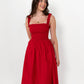 Red Loretta Dress with Detachable Sleeves