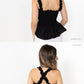 Black Loretta Top with Detachable Sleeves