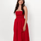 Red Loretta Dress with Detachable Sleeves